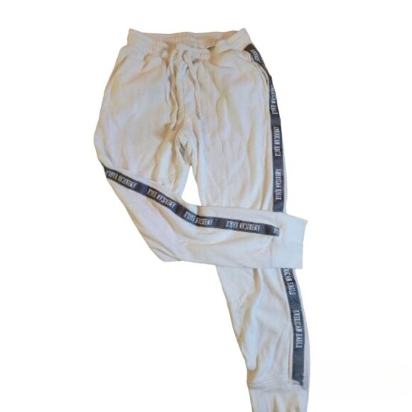 2 for $20 American Eagle Joggers White Striped Logo Size Small - Picture 1 of 7